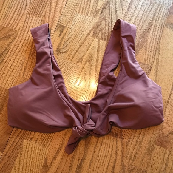 NWT Zaful Mauve/White Padded Knot Bikini Set (S) - Picture 5 of 13